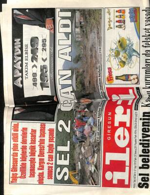 Giresun İleri Gazetesi 25 Temmuz 2011 - Giresunda Sel 2 Can Aldı GZ108704 - 1