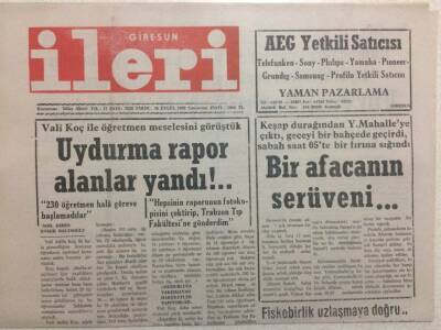 Giresun İleri Gazetesi 26 Eylül 1992 - Uydurma Rapor Alanlar Yandı GZ32485 - 1