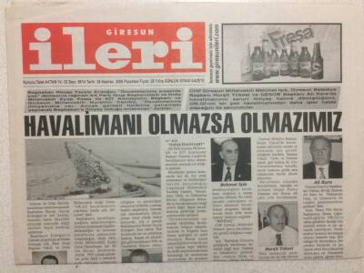 Giresun İleri Gazetesi 26 Haziran 2006 - Havalimanı Olmazsa Olmazımız GZ34264 - 1