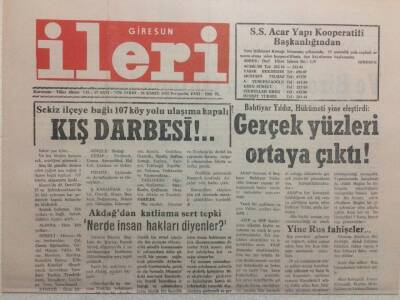 Giresun İleri Gazetesi 26 Kasım 1992 - Gerçek Yüzleri Ortaya Çıktı GZ32500 - 1