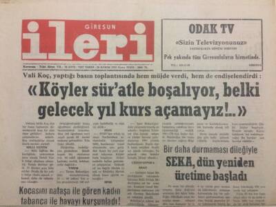 Giresun İleri Gazetesi 26 Kasım 1993 - Seka Dün Yeniden Üretime Başladı GZ38303 - 1