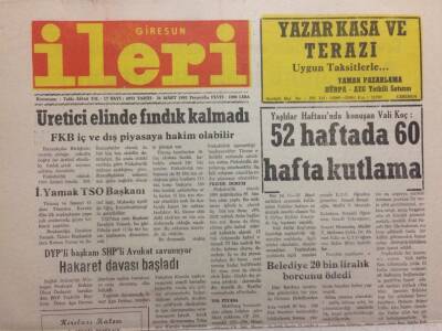 Giresun İleri Gazetesi 26 Mart 1992 - Üretici Elinde Fındık Kalmadı GZ34519 - 1