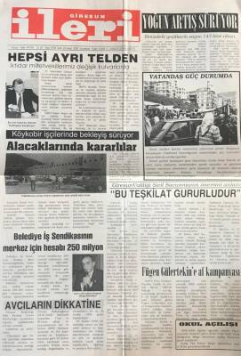 Giresun İleri Gazetesi 26 Şubat 2000 -İlimizdeki Yeşilkartlı Sayısı 143 Bine Ulaştı GZ30580 - 1
