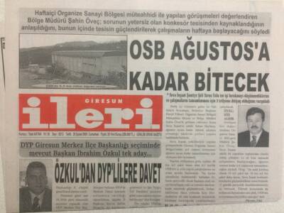 Giresun İleri Gazetesi 26 Şubat 2005 - OSB Ağustosa Kadar Bitecek GZ32343 - 1