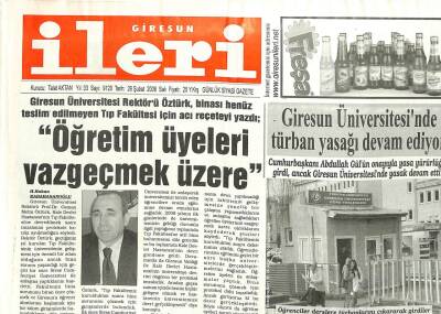 Giresun İleri Gazetesi 26 Şubat 2008 - Öğretim Üyeleri Vazgeçmek Üzere GZ101700 - 1
