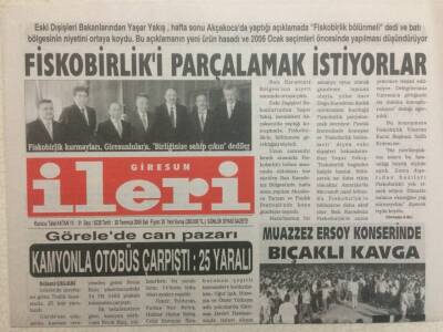 Giresun İleri Gazetesi 26 Temmuz 2005 - Muazzes Ersoy Konserinde Bıçaklı Kavga GZ32309 - 1