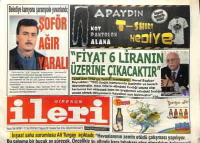 Giresun İleri Gazetesi 27 Ağustos 2011 - Şahinden Saha Müjdesi GZ103001 - 2