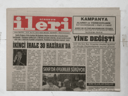 Giresun İleri Gazetesi 27 Haziran 2003 - İkinci İhale 30 Haziran da GZ5723 - 2
