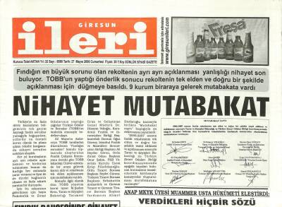 Giresun İleri Gazetesi 27 Mayıs 2006 - Nihayet Mütabakat GZ97208 - 1