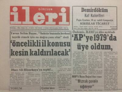 Giresun İleri Gazetesi 27 Ocak 1993 - İhsan Doğan,Mızrak Çuvala Sığmıyor GZ34734 - 1