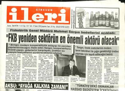 Giresun İleri Gazetesi 27 Şubat 2008 - FKB En Önemli Aktör Olacak GZ101709 - 1