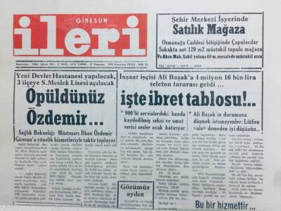 Giresun İleri Gazetesi 27 Temmuz 1992 - İşte İbret Tablosu GZ41451 - 1