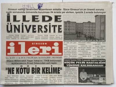 Giresun İleri Gazetesi 27 Temmuz 2005 - İllede Üniversite GZ60237 - 1
