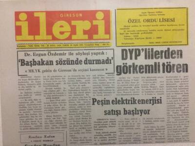 Giresun İleri Gazetesi 28 Eylül 1991 - DYPlilerden Görkemli Tören GZ32536 - 1