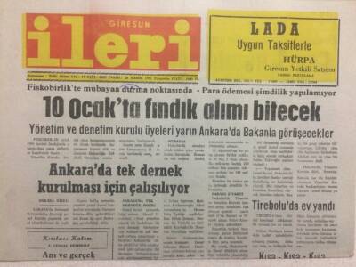 Giresun İleri Gazetesi 28 Kasım 1991 - 10 Ocakta Fındık Alımı Bitecek GZ32539 - 1