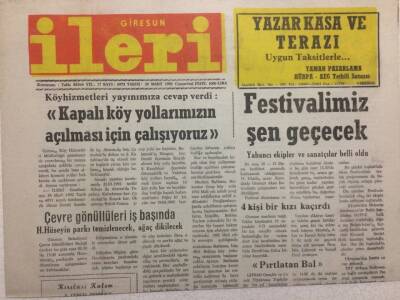 Giresun İleri Gazetesi 28 Mart 1992 - Festivalimiz Şen Geçecek GZ34521 - 1
