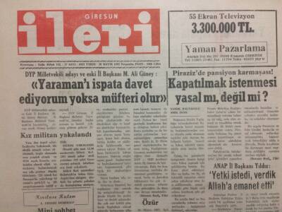 Giresun İleri Gazetesi 28 Mayıs 1992 - Akıl Hastanesi Antenleri Kırdı GZ34698 - 1