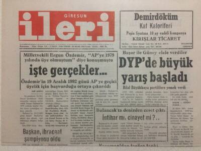 Giresun İleri Gazetesi 29 Ocak 1993 - DYPde Büyük Yarış Başladı GZ34736 - 1