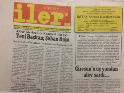 Giresun İleri Gazetesi 3 Aralık 1990 - Giresunu 3 Yandan Alev Sardı GZ32610 - 1