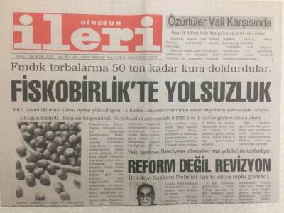 Giresun İleri Gazetesi 3 Aralık 1999 - Fiskobirlik te Yolsuzluk GZ32290 - 1