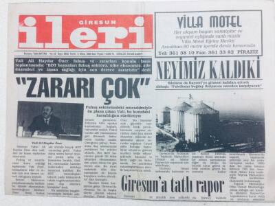 Giresun İleri Gazetesi 3 Ekim 2000 - Zararı Çok GZ41474 - 1