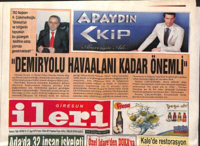 Giresun İleri Gazetesi 3 Ekim 2011 - Demiryolu Havaalanı Kadar Önemli GZ108399 - 1