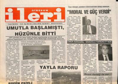 Giresun İleri Gazetesi 3 Haziran 2003 - Or - Gi Vakfının Kapatılması GZ101687 - 2