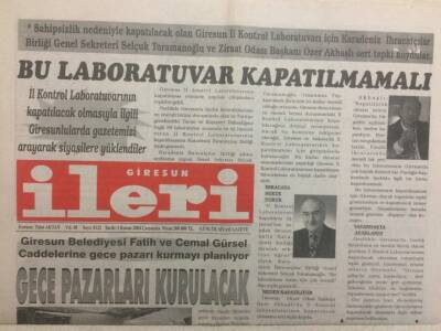 Giresun İleri Gazetesi 3 Kasım 2004 - Gece Pazarları Kurulacak GZ32367 - 1