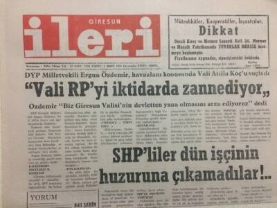 Giresun İleri Gazetesi 3 Mart 1993 - Vali Rpyi İktidarda Zannediyor GZ32434 - 1
