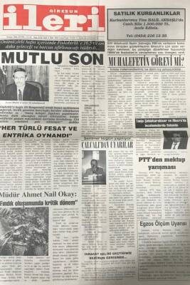 Giresun İleri Gazetesi 3 Mart 2000 -Fındık Oluşumunda Kritik Dönem GZ30586 - 1