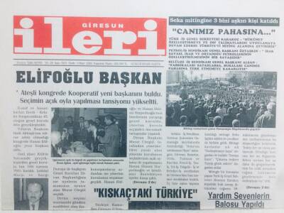 Giresun İleri Gazetesi - 3 Mart 2003 - Kıskaçtaki Türkiye GZ41942 - 1