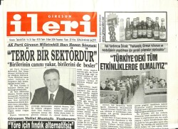 Giresun İleri Gazetesi 3 Mart 2008 - Fındık Alternatifsizdir GZ101706 - 1