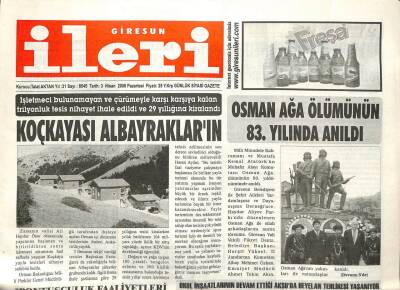 Giresun İleri Gazetesi 3 Nisan 2006 - Koçkayası Albayrakların GZ108687 - 1