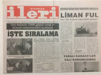 Giresun İleri Gazetesi 3 Şubat 2000 - Harabe Liman Tam Kapasite Çalışıyor GZ32777 - 1