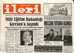 Giresun İleri Gazetesi 3 Şubat 2006 - Milli Eğitim Bakanlığı Giresuna Taşındı GZ101669 - 1
