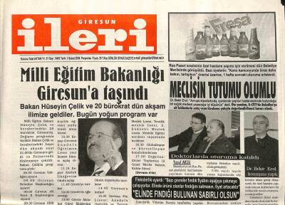 Giresun İleri Gazetesi 3 Şubat 2006 - Milli Eğitim Bakanlığı Giresuna Taşındı GZ101669 - 1