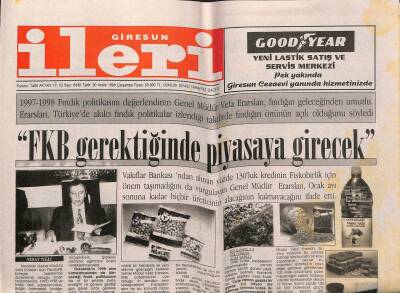 Giresun İleri Gazetesi 30 Aralık 1998 - FKB Gerektiğinde Piyasaya Girecek GZ108194 - 1