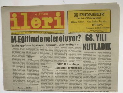 Giresun İleri Gazetesi 30 Ekim 1991 - M.Eğitimde Neler Oluyor ? GZ3735 - 1