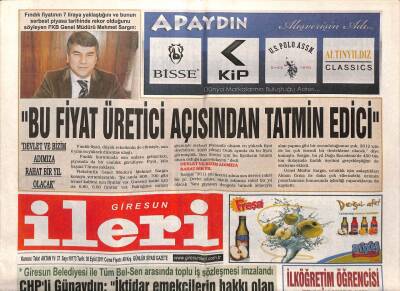 Giresun İleri Gazetesi 30 Eylül 2011 - Heslere Bilirkişi Cevap Verecek GZ108305 - 1