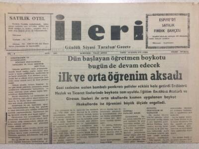 Giresun İleri Gazetesi 30 Kasım 1979 - Öğretmen Boykotu Devam GZ38336 - 1