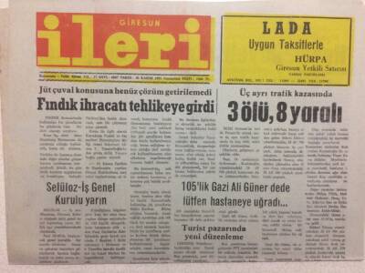Giresun İleri Gazetesi 30 Kasım 1991 - Fındık İhracatı Tehlikeye Girdi GZ32529 - 1