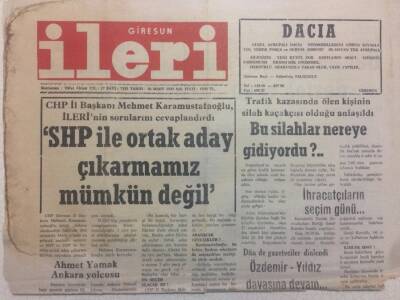 Giresun İleri Gazetesi 30 Mart 1993 - Bu Silahlar Nereye Gidiyordu? GZ38464 - 1