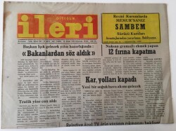 Giresun İleri Gazetesi - 30 Ocak 1992 - 12 Fırına Kapatma , Kar Yolları Kapadı GZ43889 - 2
