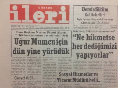 Giresun İleri Gazetesi 30 Ocak 1993 - Uğur Mumcu İçin Yürüdük GZ34737 - 1