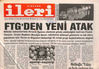 Giresun İleri Gazetesi 30 Temmuz 2007 - Melikoğlu Yıldızı En Fazla Parlayan İlçe Görele Olacak GZ109440 - 1