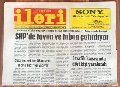 Giresun İleri Gazetesi 31 Ekim1991 - SHP de Tavan ve Taban Çatırdıyor GZ1794 - 1