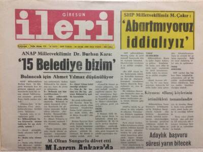 Giresun İleri Gazetesi 4 Ağustos 1989 - Özal Öc Alıyor GZ32613 - 1