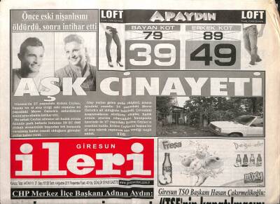 Giresun İleri Gazetesi 4 Ağustos 2011 - CHP İlçe Başkanı Adnan Aydın Giresun İlçesi Hayaldi Gerçek Oldu GZ108176 - 1