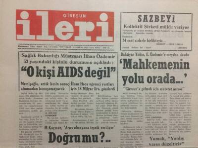 Giresun İleri Gazetesi 4 Aralık 1992 - O Kişi AIDS Değil GZ32448 - 1