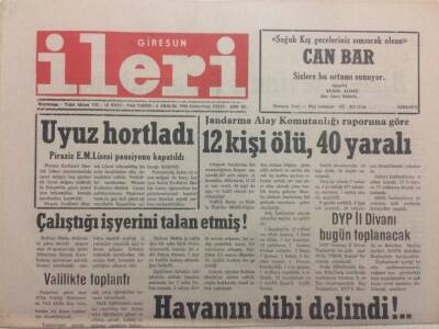 Giresun İleri Gazetesi 4 Aralık 1993 - Uyuz Hortladı GZ38290 - 1
